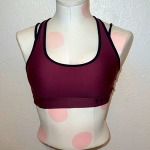 UA XS sports bra burgundy